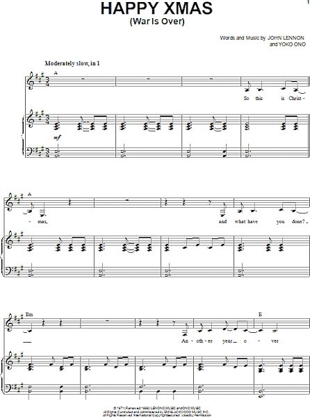 open zoom image for Happy Xmas (War Is Over) - Piano Vocal, New, Main
