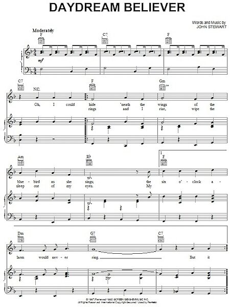 open zoom image for Daydream Believer - Piano/Vocal/Guitar, New, Main