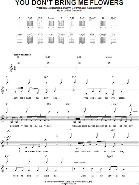 open zoom image for You Don't Bring Me Flowers - Easy Guitar, New, Main
