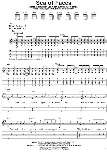 open zoom image for Sea Of Faces - Easy Guitar with TAB, New, Main