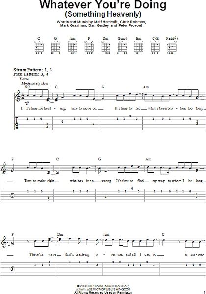 open zoom image for Whatever You're Doing (Something Heavenly) - Easy Guitar with TAB, New, Main