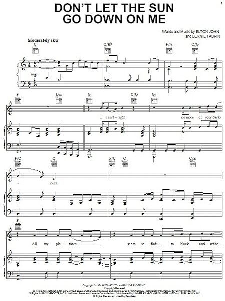 open zoom image for Don't Let The Sun Go Down On Me - Piano/Vocal/Guitar, New, Main