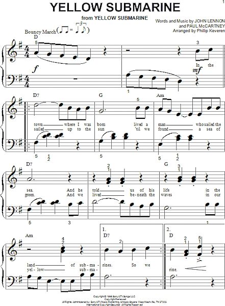 open zoom image for Yellow Submarine - Big Note Piano, New, Main