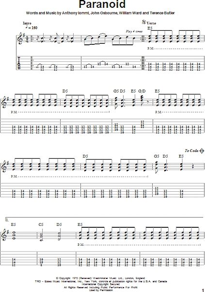 open zoom image for Paranoid - Solo Guitar, New, Main