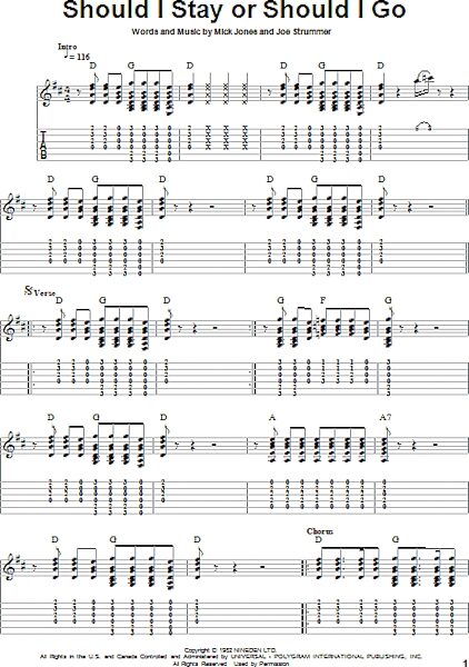 open zoom image for Should I Stay Or Should I Go - Solo Guitar, New, Main