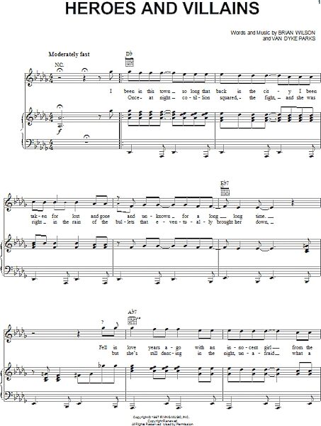 open zoom image for Heroes And Villains - Piano/Vocal/Guitar, New, Main