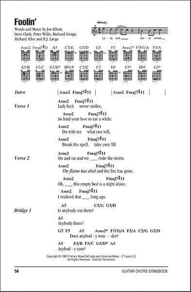 open zoom image for Foolin' - Guitar Chords/Lyrics, New, Main