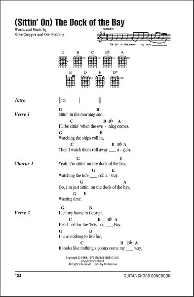 open zoom image for (Sittin' On) The Dock Of The Bay - Guitar Chords/Lyrics, New, Main