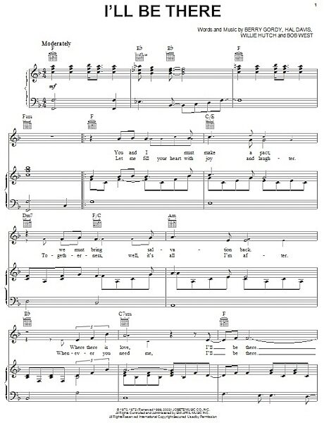 open zoom image for I'll Be There - Piano/Vocal/Guitar, New, Main