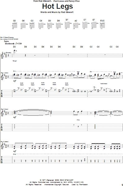 open zoom image for Hot Legs - Guitar TAB, New, Main