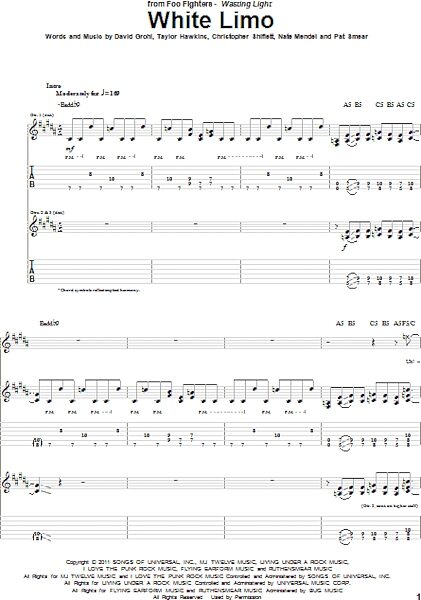 open zoom image for White Limo - Guitar TAB, New, Main