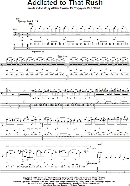 open zoom image for Addicted To That Rush - Bass Tab, New, Main