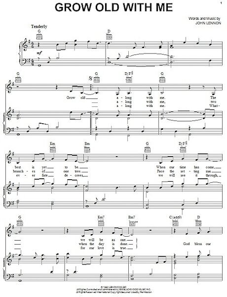open zoom image for Grow Old With Me - Piano/Vocal/Guitar, New, Main