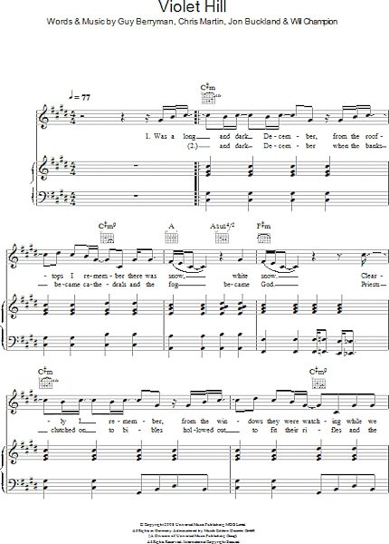 open zoom image for Violet Hill - Piano/Vocal/Guitar, New, Main