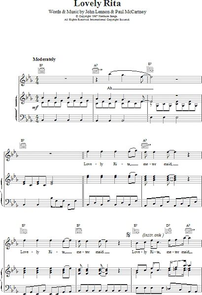 open zoom image for Lovely Rita - Piano/Vocal/Guitar, New, Main