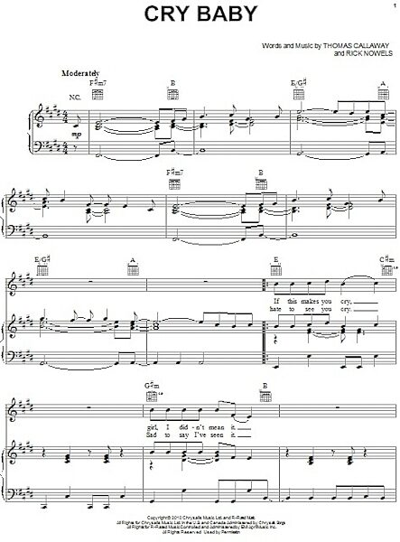 open zoom image for Cry Baby - Piano/Vocal/Guitar, New, Main