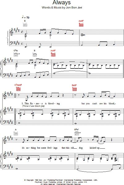 open zoom image for Always - Piano/Vocal/Guitar, New, Main
