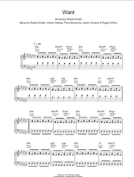open zoom image for Want - Piano/Vocal/Guitar, New, Main