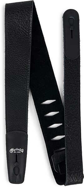 open zoom image for Martin Buffalo Leather Lock-It Guitar Strap, Black, Main
