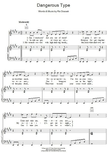 open zoom image for Dangerous Type - Piano/Vocal/Guitar, New, Main