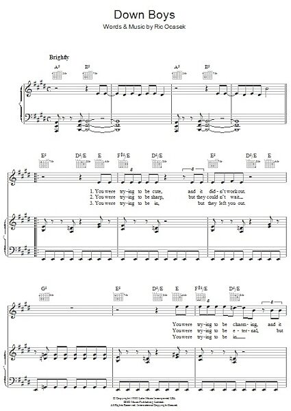 open zoom image for Down Boys - Piano/Vocal/Guitar, New, Main