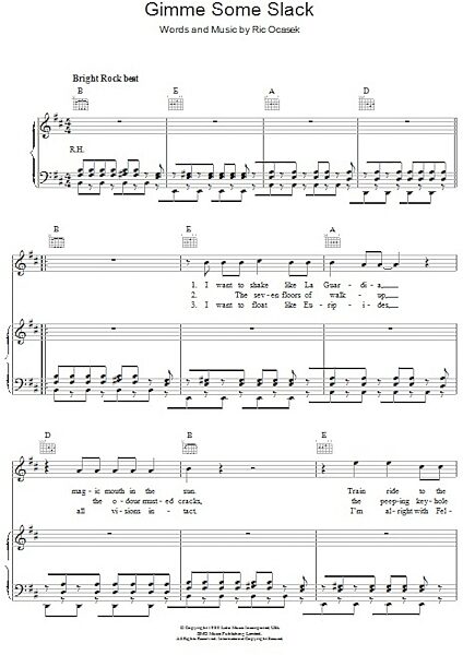 open zoom image for Gimme Some Slack - Piano/Vocal/Guitar, New, Main