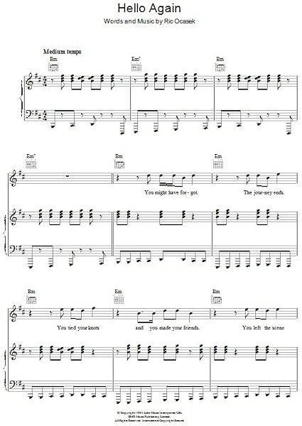 open zoom image for Hello Again - Piano/Vocal/Guitar, New, Main