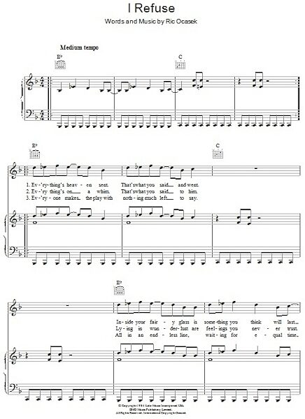 open zoom image for I Refuse - Piano/Vocal/Guitar, New, Main