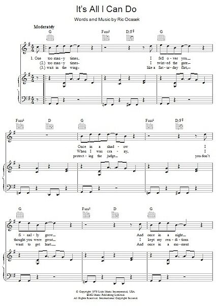 open zoom image for It's All I Can Do - Piano/Vocal/Guitar, New, Main