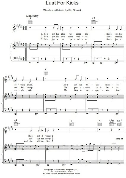 open zoom image for Lust For Kicks - Piano/Vocal/Guitar, New, Main