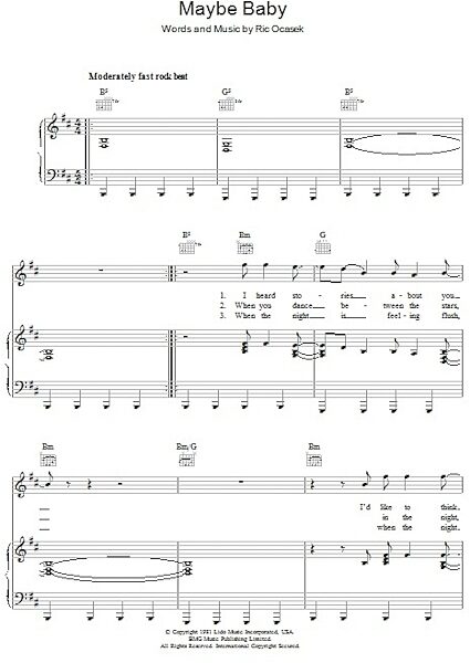 open zoom image for Maybe Baby - Piano/Vocal/Guitar, New, Main