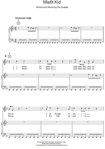 open zoom image for Misfit Kid - Piano/Vocal/Guitar, New, Main