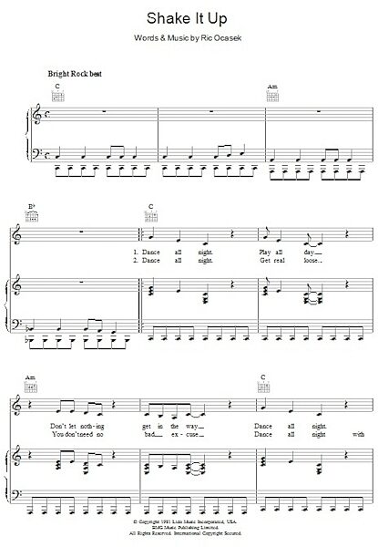 open zoom image for Shake It Up - Piano/Vocal/Guitar, New, Main