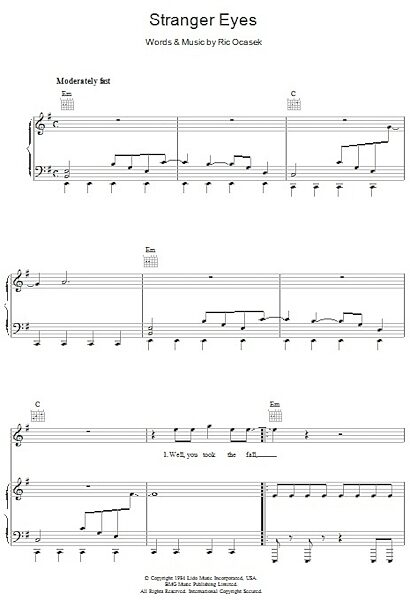 open zoom image for Stranger Eyes - Piano/Vocal/Guitar, New, Main
