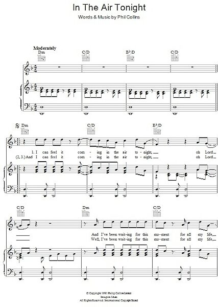 open zoom image for In The Air Tonight - Piano/Vocal/Guitar, New, Main