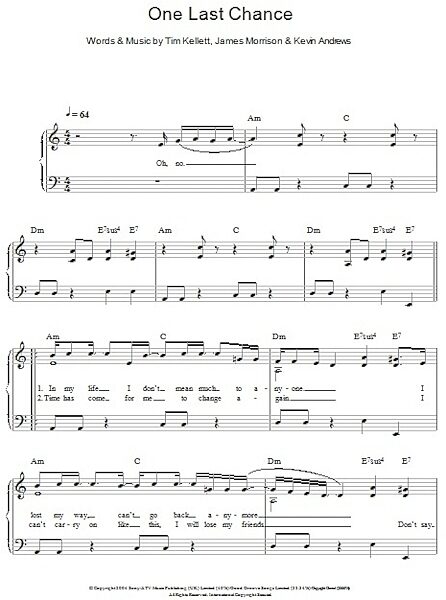 open zoom image for One Last Chance - Easy Piano, New, Main