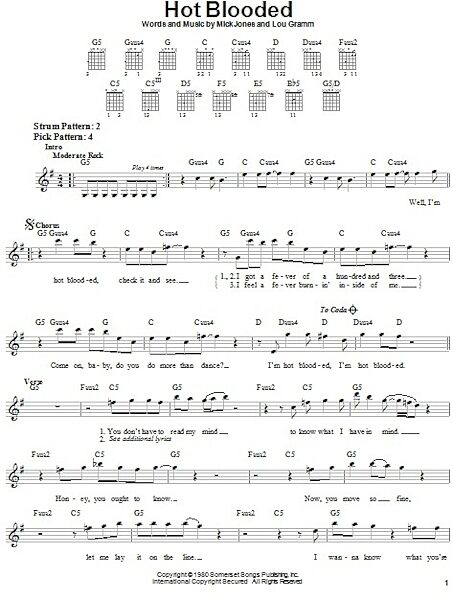 open zoom image for Hot Blooded - Easy Guitar, New, Main