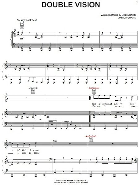 open zoom image for Double Vision - Piano/Vocal/Guitar, New, Main