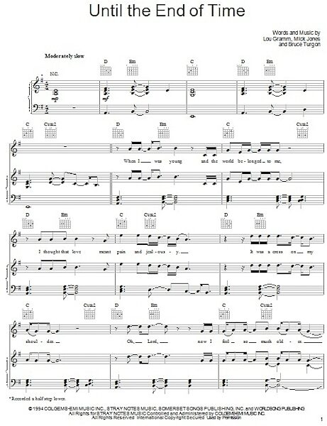 open zoom image for Until The End Of Time - Piano/Vocal/Guitar, New, Main