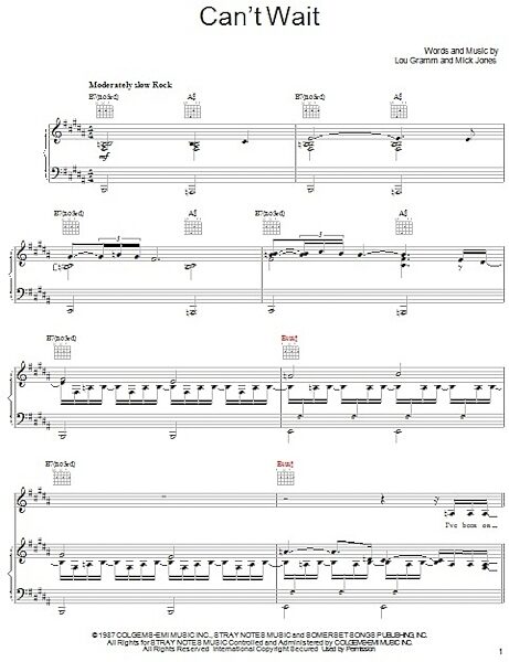 open zoom image for Can't Wait - Piano/Vocal/Guitar, New, Main