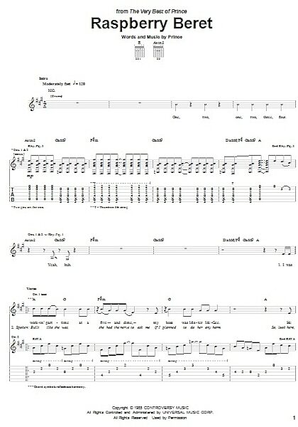 open zoom image for Raspberry Beret - Guitar TAB, New, Main