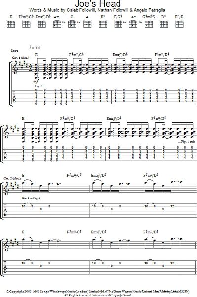 open zoom image for Joe's Head - Guitar TAB, New, Main