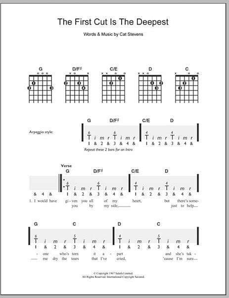 open zoom image for The First Cut Is The Deepest - Easy Guitar, New, Main