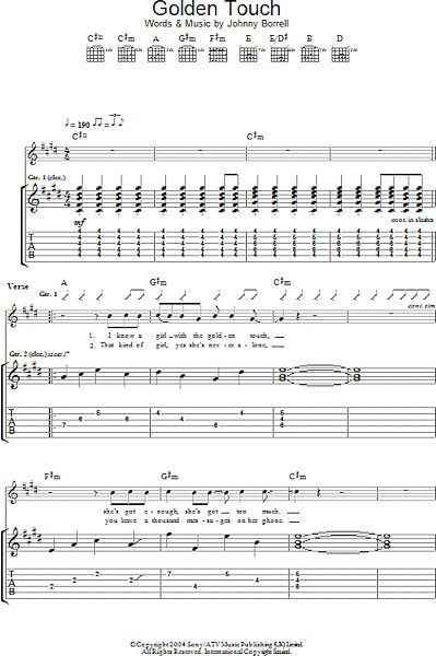 open zoom image for Golden Touch - Guitar TAB, New, Main