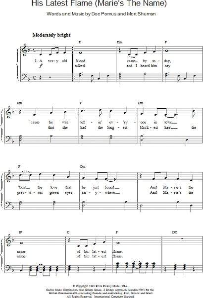open zoom image for His Latest Flame - Easy Piano, New, Main