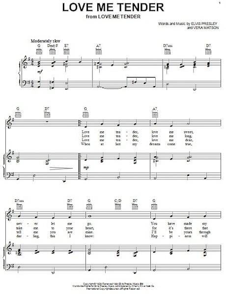 open zoom image for Love Me Tender - Piano/Vocal/Guitar, New, Main