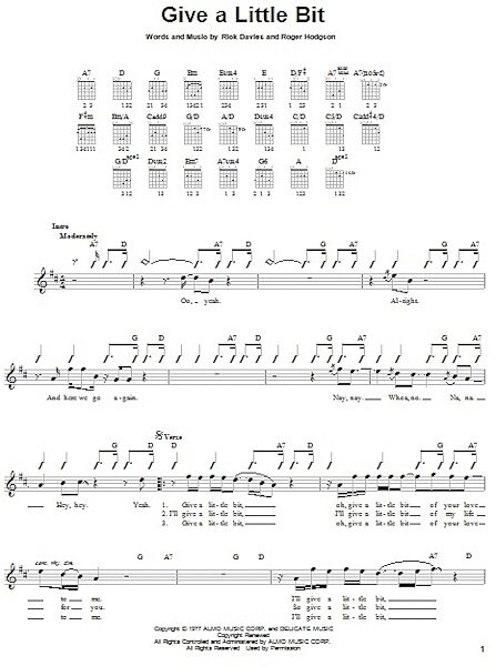 open zoom image for Give A Little Bit - Easy Guitar, New, Main