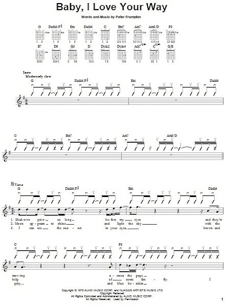open zoom image for Baby, I Love Your Way - Easy Guitar, New, Main
