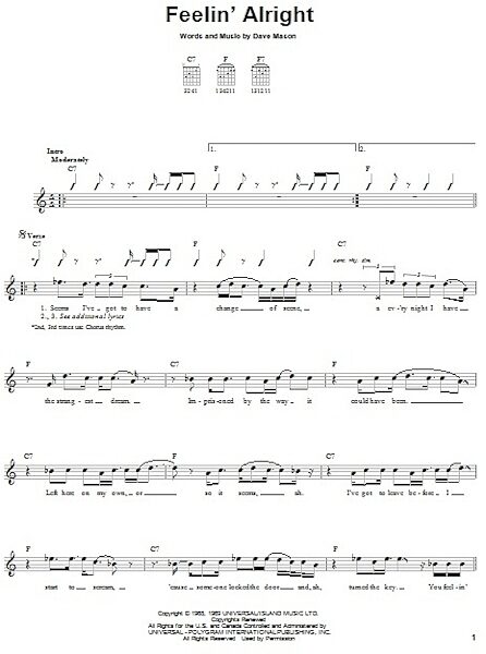 open zoom image for Feelin' Alright - Easy Guitar, New, Main