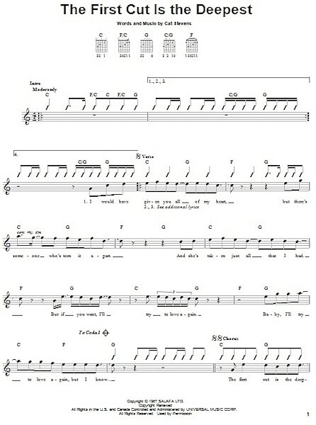 open zoom image for The First Cut Is The Deepest - Easy Guitar, New, Main